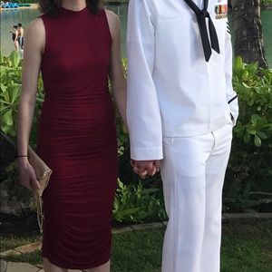 Bodycon Ruched Red Dress